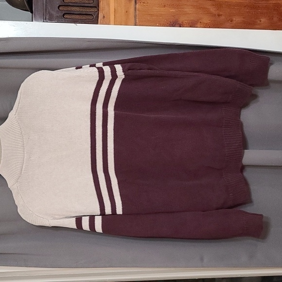 CHAPS Mens Sweater Mock Neck 1/4 Zip Chocolate Brown?/Oatmeal Sz XL EUC - Picture 7 of 9